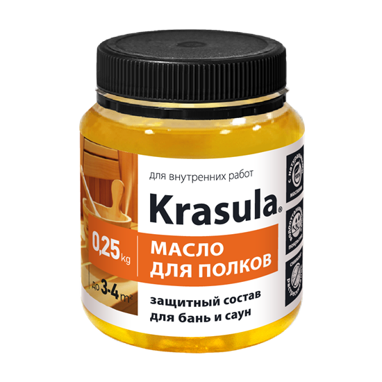 	Защитный состав для бань и саун «KRASULA® масло для полков»
